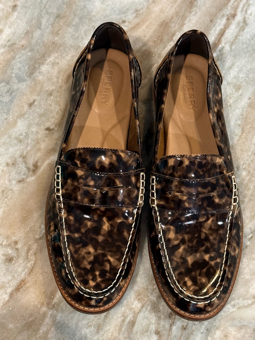Women’s SPERRY Seaport tortoise patent leather penny loafer- Size 12 - Picture 4 of 7